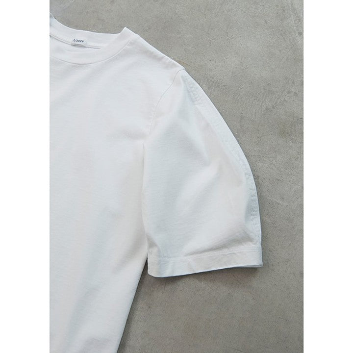 LOEFFオーガニックコットンクレセントスリーブTシャツ＜ホワイト