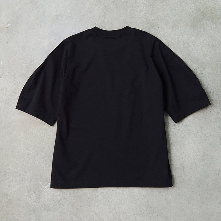 LOEFFオーガニックコットンクレセントスリーブTシャツ＜ブラック