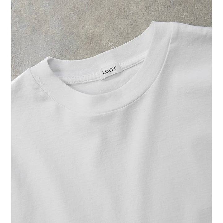 LOEFFオーガニックコットンクレセントスリーブTシャツ＜ホワイト