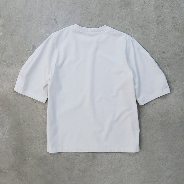 LOEFFオーガニックコットンクレセントスリーブTシャツ＜ホワイト