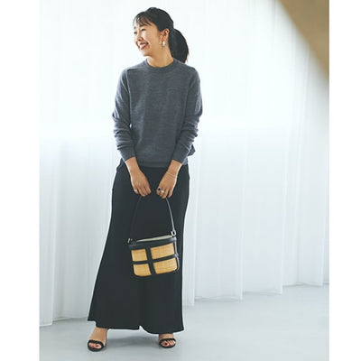 ★＜追加受注 9/6(水) 12:00～＞【スローン×ミモレ別注】ダブルフェイスニット　新色グレー【期間限定】