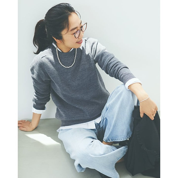 ★＜追加受注 9/6(水) 12:00～＞【スローン×ミモレ別注】ダブルフェイスニット　新色グレー【期間限定】