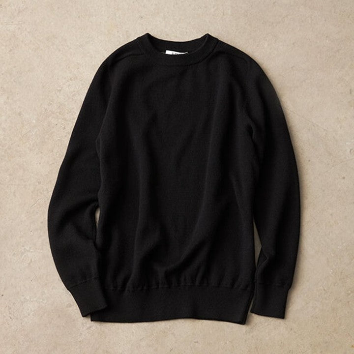 ★＜追加受注 8/27(日) 21:00～＞【スローン×ミモレ別注】ダブルフェイスニット　ブラック【期間限定】 残り1点