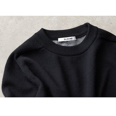 ★＜追加受注 8/27(日) 21:00～＞【スローン×ミモレ別注】ダブルフェイスニット　ブラック【期間限定】 残り1点