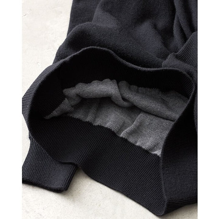 ★＜追加受注 8/27(日) 21:00～＞【スローン×ミモレ別注】ダブルフェイスニット　ブラック【期間限定】 残り1点