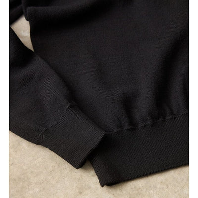 ★＜追加受注 8/27(日) 21:00～＞【スローン×ミモレ別注】ダブルフェイスニット　ブラック【期間限定】 残り1点