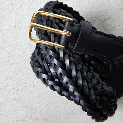 ★【ミモレ別注】マヌエラの牛革メッシュベルト〈ゴールド〉【期間限定】