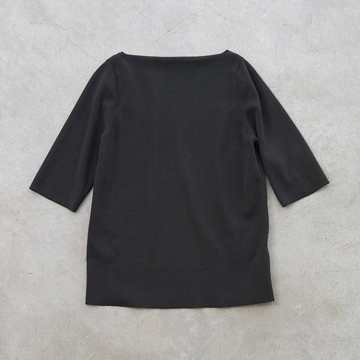 ★mi-mollet × Demi-Luxe BEAMS　シンプルボートネックニット.M【期間限定】