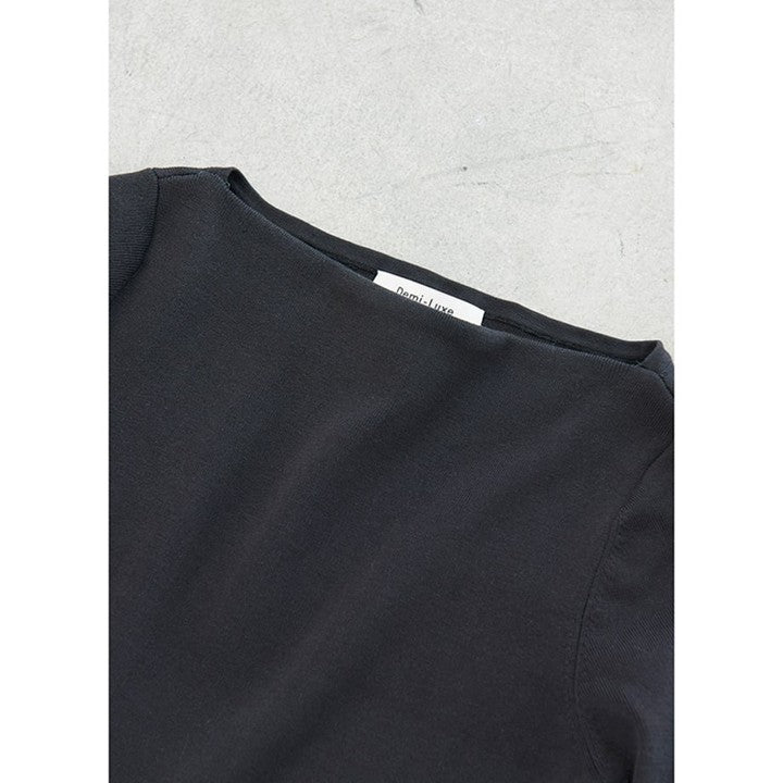 ★mi-mollet × Demi-Luxe BEAMS　シンプルボートネックニット.M【期間限定】