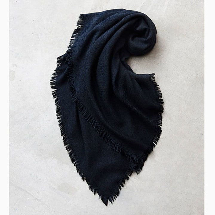 ★＜追加受注 7/23(日) 9:00～＞ミモレ別注・アソースメレのカシミヤシルク混ブラックストール【期間限定】