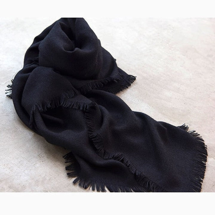 ★＜追加受注 7/23(日) 9:00～＞ミモレ別注・アソースメレのカシミヤシルク混ブラックストール【期間限定】