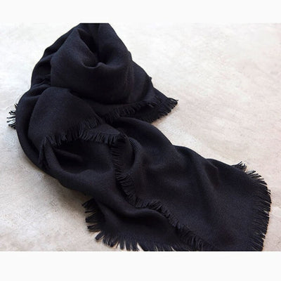 ★＜追加受注 7/23(日) 9:00～＞ミモレ別注・アソースメレのカシミヤシルク混ブラックストール【期間限定】