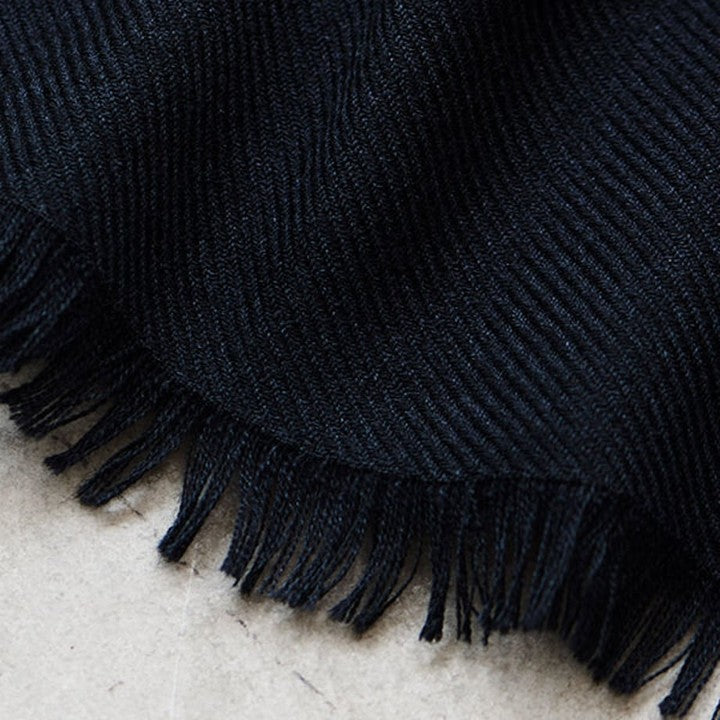 ★＜追加受注 7/23(日) 9:00～＞ミモレ別注・アソースメレのカシミヤシルク混ブラックストール【期間限定】