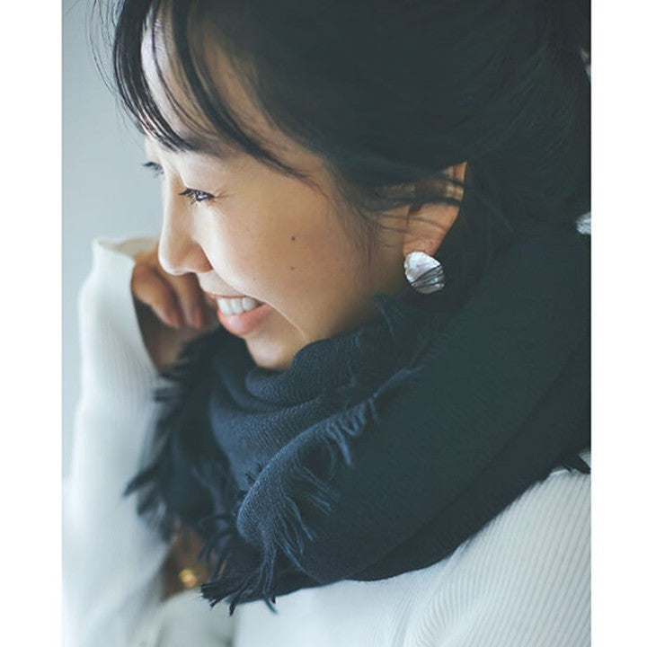 ★＜追加受注 7/23(日) 9:00～＞ミモレ別注・アソースメレのカシミヤシルク混ブラックストール【期間限定】