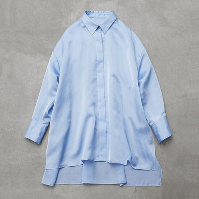 ★＜追加販売＞ミモレ別注・ル フィルのシアーシャツ＜ブルー＞【数量限定】