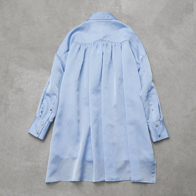 ★＜追加販売＞ミモレ別注・ル フィルのシアーシャツ＜ブルー＞【数量限定】