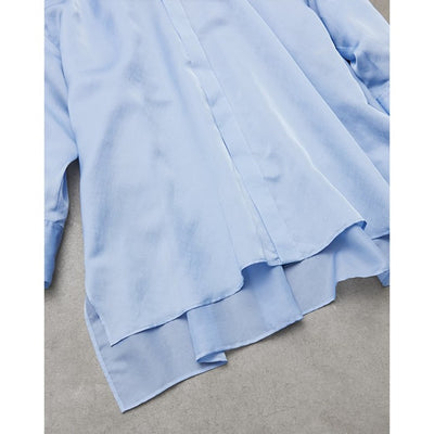 ★＜追加販売＞ミモレ別注・ル フィルのシアーシャツ＜ブルー＞【数量限定】
