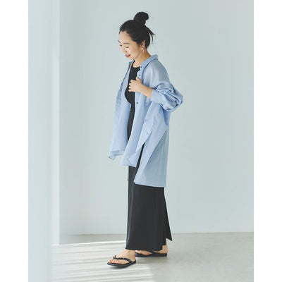 ★＜追加販売＞ミモレ別注・ル フィルのシアーシャツ＜ブルー＞【数量限定】