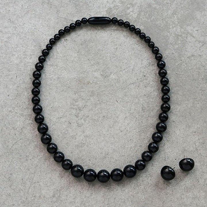 ヴィクトリアンジェット 【２点セット】ネックレス・ピアス/イヤリング