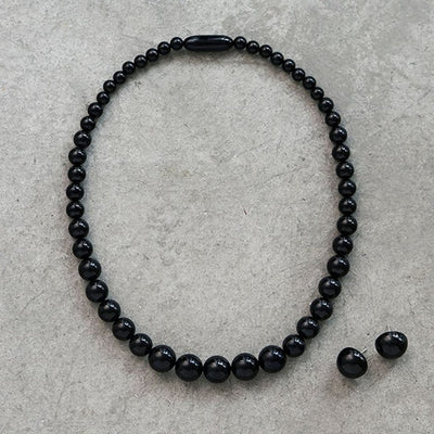 ヴィクトリアンジェット 【２点セット】ネックレス・ピアス/イヤリング