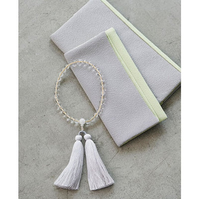 ★shuo【３点セット】クリスタル数珠・数珠袋・袱紗