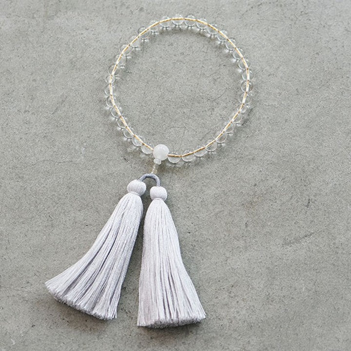 ★shuo【３点セット】クリスタル数珠・数珠袋・袱紗