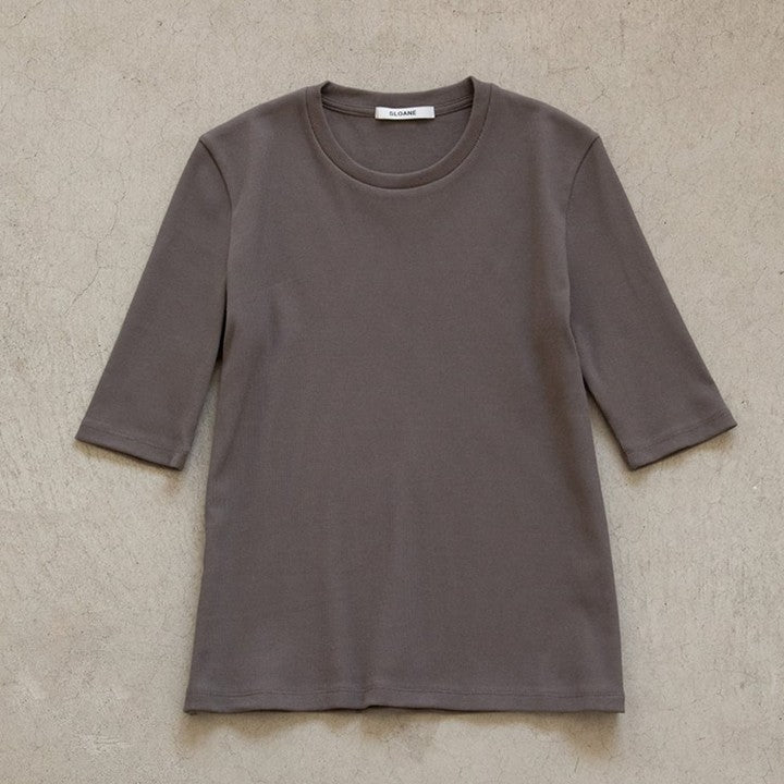 ★【ミモレ別注】スローンリブTシャツ＜モカ＞