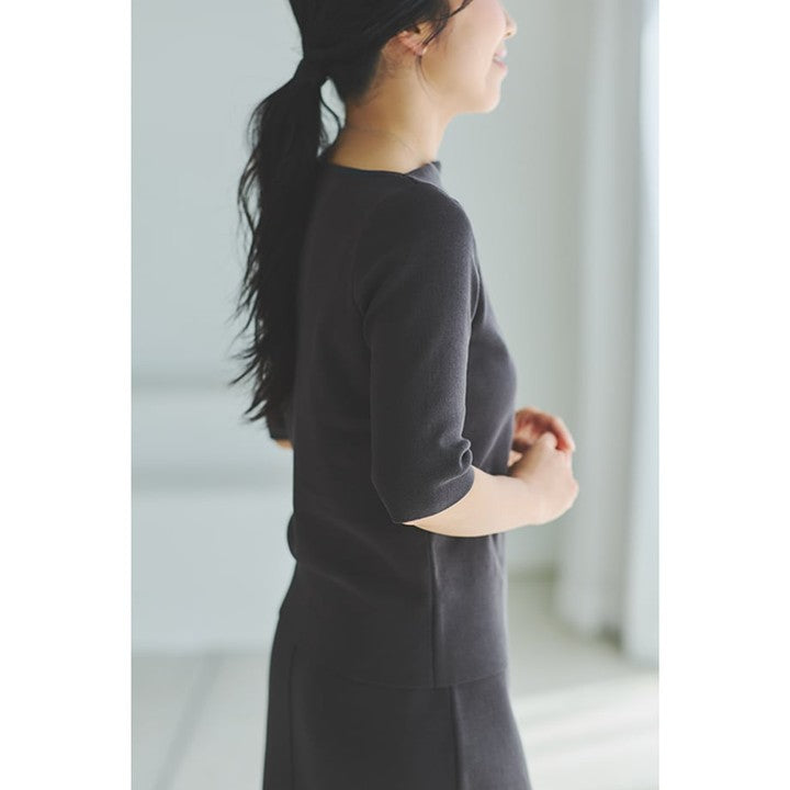 ★mi-mollet × Demi-Luxe BEAMS　シンプルボートネックニット.M【期間限定】