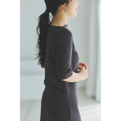 ★mi-mollet × Demi-Luxe BEAMS　シンプルボートネックニット.M【期間限定】