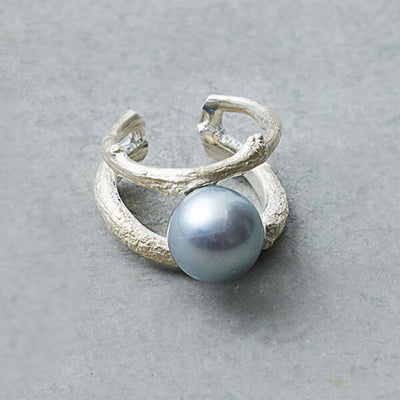 ボン マジック黒蝶バロックパールリング