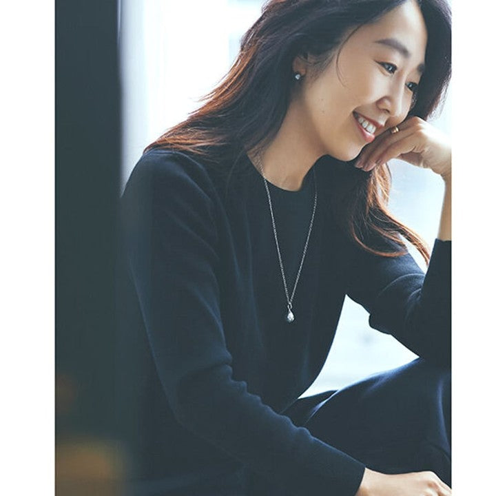 ミモレ別注・ボン マジック黒蝶バロックパール一粒ネックレス