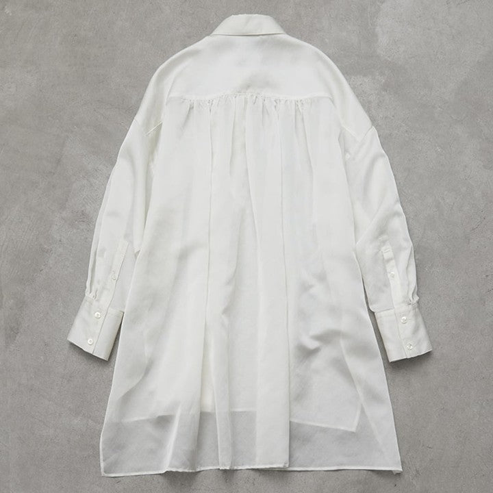 ★＜追加販売＞ミモレ別注・ル フィルのシアーシャツ＜ホワイト＞【数量限定】