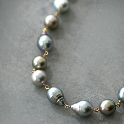 ボン マジック　ミモレ別注・黒蝶バロックパール一連ネックレス