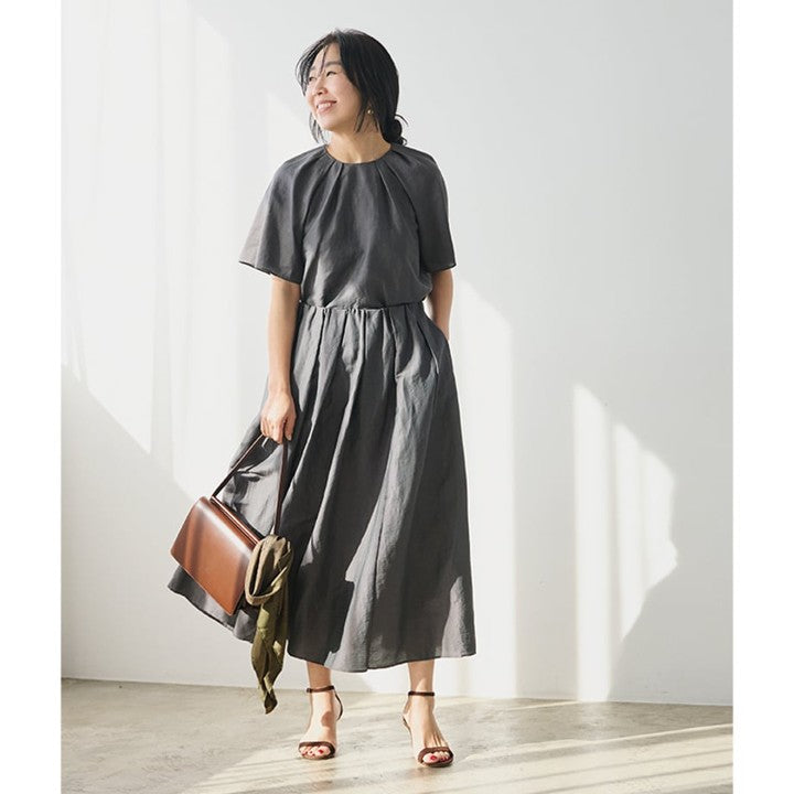 ★【ミモレ別注】アンタイトル タックフレアブラウス