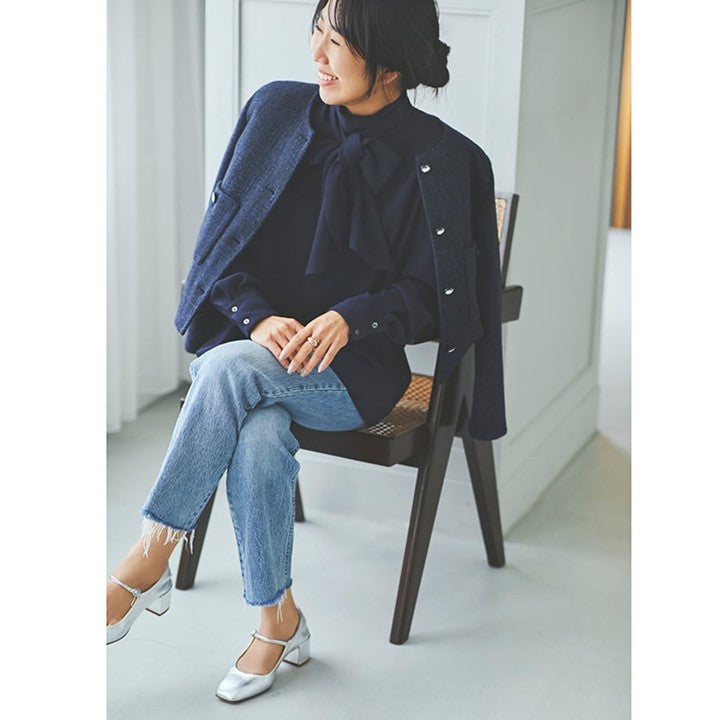 ★追加販売【ミモレ別注】ウィム ガゼット バックサテンボウタイブラウス