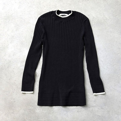 ★＜追加受注：1/31(火)12:00～＞ミモレ×スローン別注バイカラー七分袖ニット【期間限定】