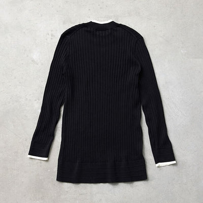 ★＜追加受注：1/31(火)12:00～＞ミモレ×スローン別注バイカラー七分袖ニット【期間限定】