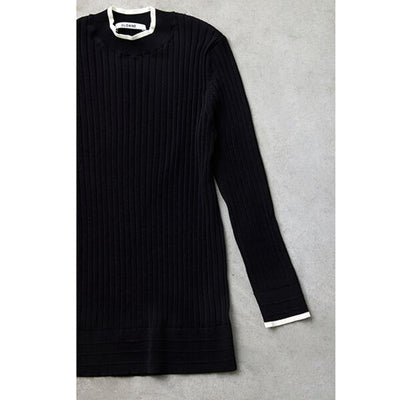 ★＜追加受注：1/31(火)12:00～＞ミモレ×スローン別注バイカラー七分袖ニット【期間限定】