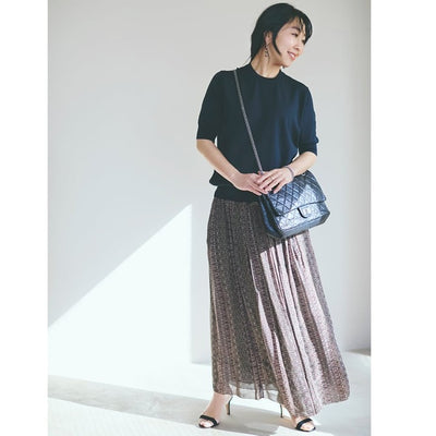 ★【ミモレ別注】スローン 半袖黒ニット【数量限定】