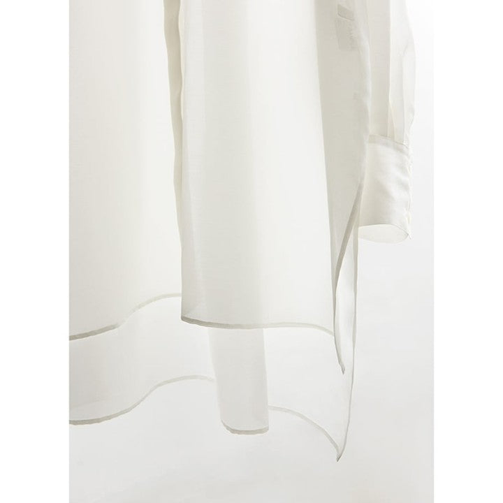 ★＜追加販売＞ミモレ別注・ル フィルのシアーシャツ＜ホワイト＞【数量限定】
