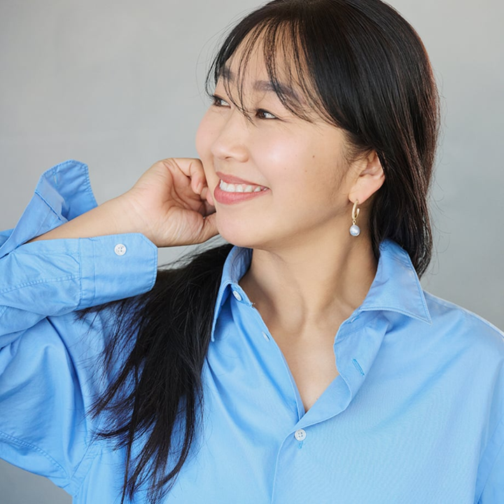 【10周年別注】ボン マジック白蝶バロックパールフープピアス