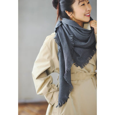 ★〈追加受注9/8まで〉【ミモレ別注】アソースメレのカシミヤシルク混ストール〈チャコールグレー〉