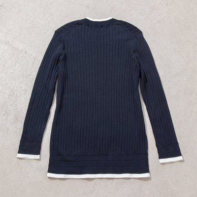 ★【ミモレ別注】スローンバイカラー七分袖リブニット【数量限定】