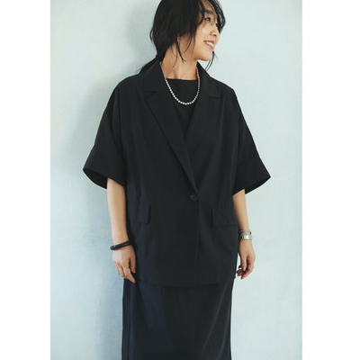 ★＜追加受注＞ミモレ別注・アンフィーロFINE MOVE半袖ジャケット