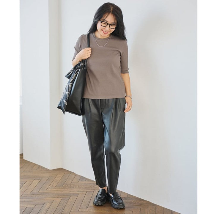 ★【ミモレ別注】スローンリブTシャツ＜モカ＞