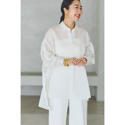 ★＜追加販売＞ミモレ別注・ル フィルのシアーシャツ＜ホワイト＞【数量限定】