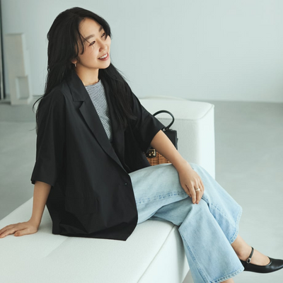 ★＜追加受注＞ミモレ別注・アンフィーロFINE MOVE半袖ジャケット