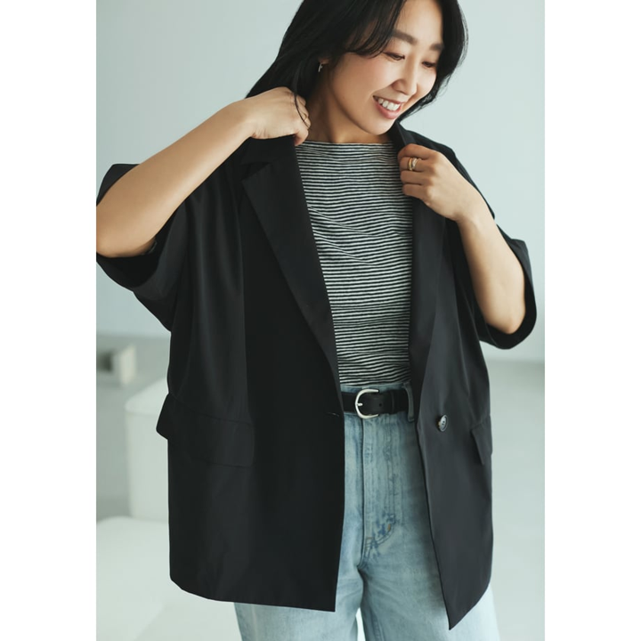 ★＜追加受注＞ミモレ別注・アンフィーロFINE MOVE半袖ジャケット