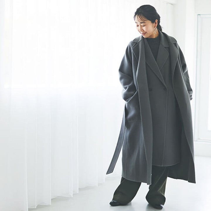 ★＜追加受注 9/20(水) 12:00～＞ミモレ別注・ソージュのウールリバーローブコート【期間限定】