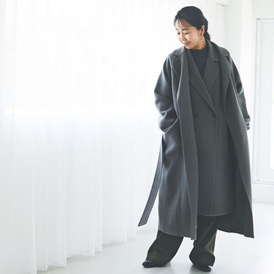 ★＜追加受注 9/20(水) 12:00～＞ミモレ別注・ソージュのウールリバーローブコート【期間限定】